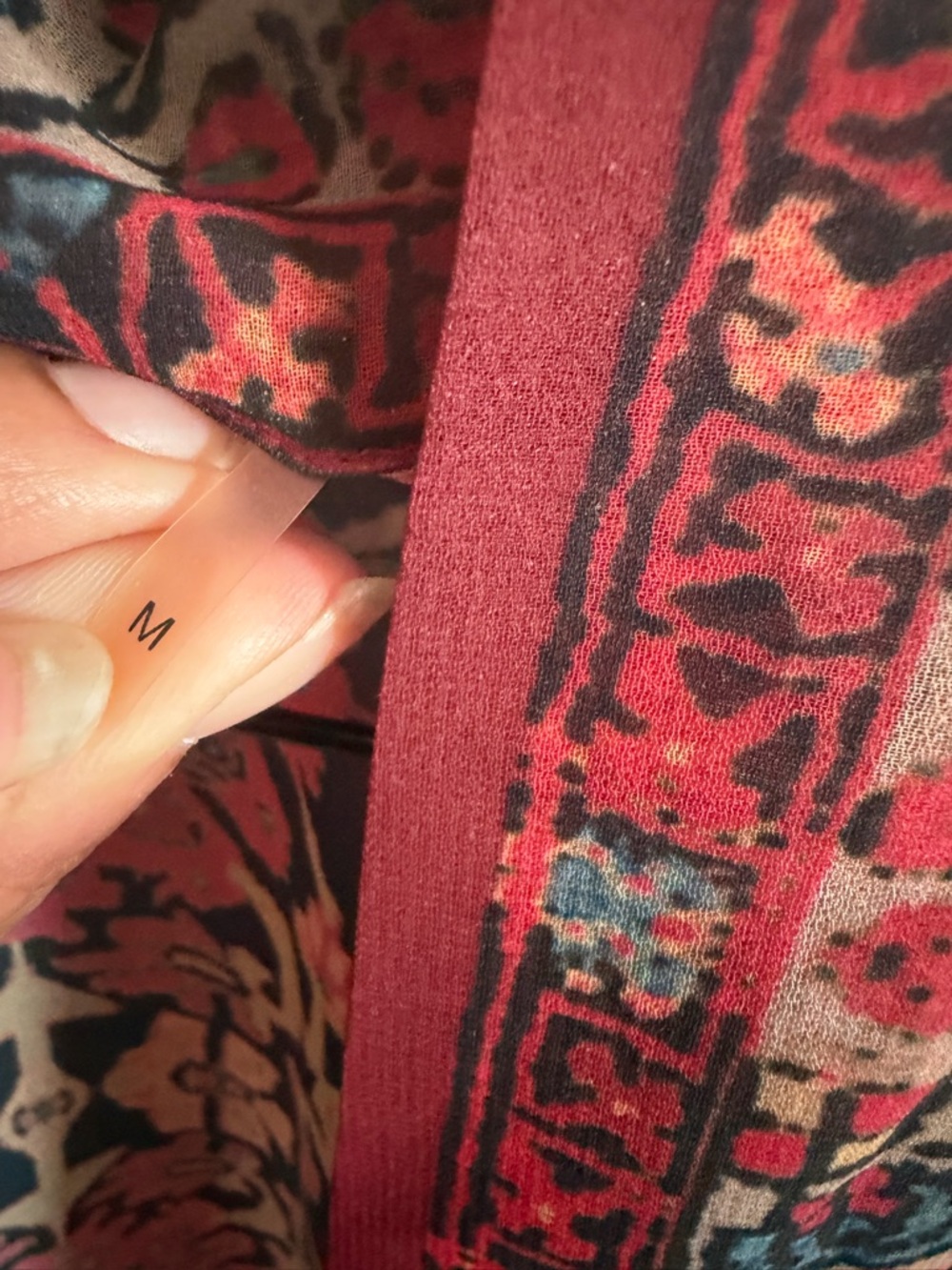 Soft Surroundings Red Paisley Sheer Kimono - Picture 7 of 9